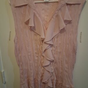 Allison Taylor Blush Ruffled Blouse